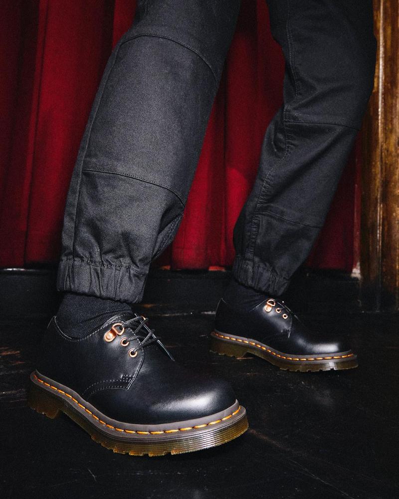 Dr Martens 1461 Rose Gold Hardware Læder Oxford Sko Dame Sort | DK 367PJJ